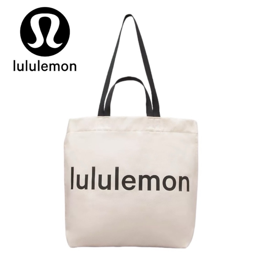 Lululemon Athletica White and Black Tote